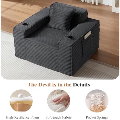 3 Piece Set Comfy Boneless Sofa Couch - Image 6