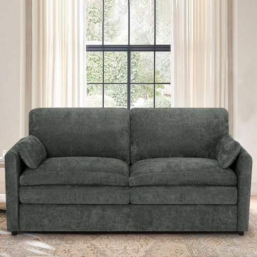 69” Chenille Love seat Sofa w/Arm Pillows - Image 3