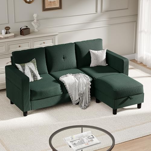 SUNLEI Convertible Sectional Sofa Couch, 3 Seat L-Shaped Sofa by SUNLEI