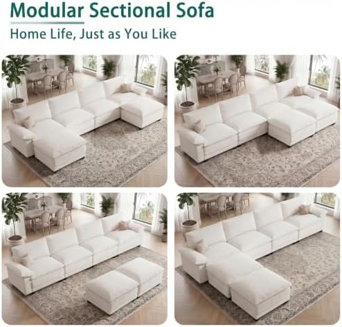 140" Modular Sectional Couch, U Shaped Cloud Sofa - Image 6