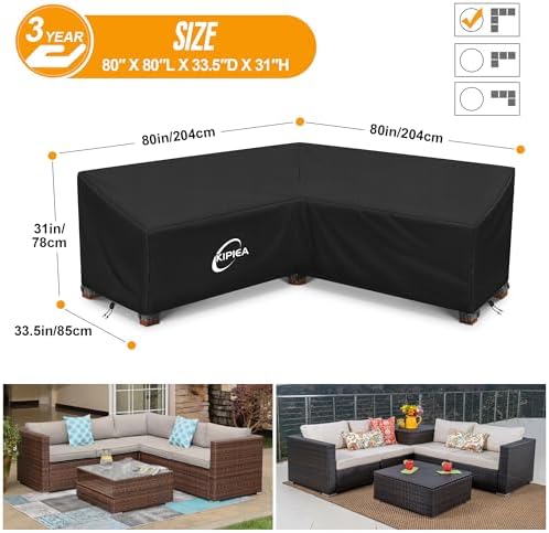 Kipiea V-Shape Outdoor Patio Furniture Covers Waterproof, 500D Heavy-Duty - Image 2