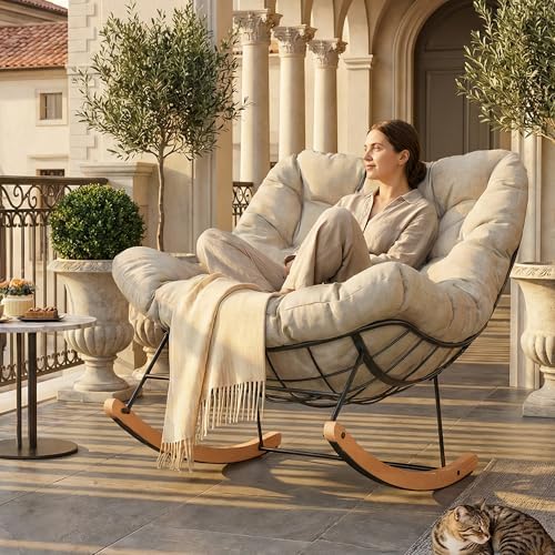 FLEXISPOT Outdoor Papasan Rocking Chair by Unknown