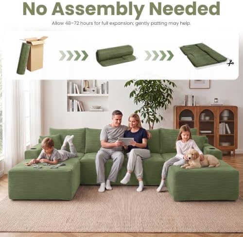 Yafylly 126" U Shaped Boneless Sectional Couch - Image 7