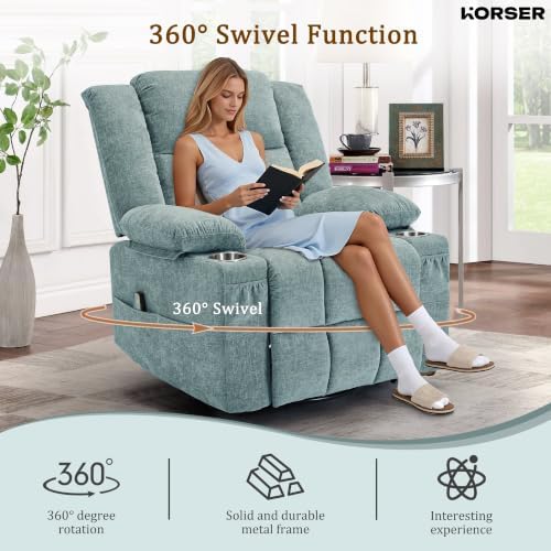 Korser 360° Swivel Rocker Recliner - Image 3