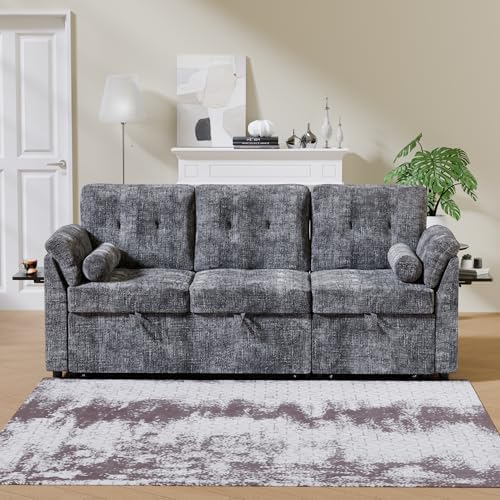 63'' Sleeper Sofa Bed with Side Table & Adjustable Backrest - Image 7