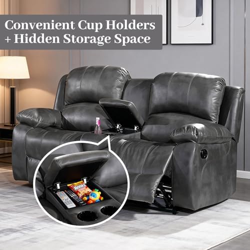 Betsy Furniture 2PC Faux Leather Reclining Couch Set, Living Room Furniture Set - Image 5