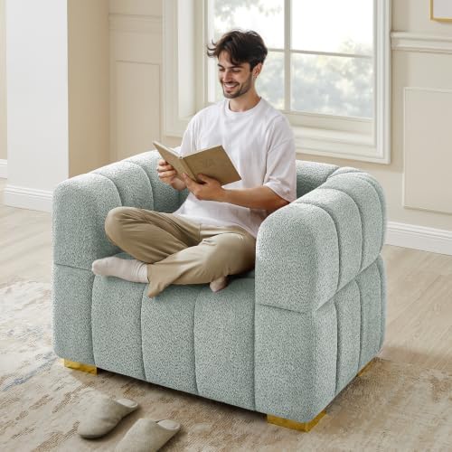 VANOMi 44.09" Oversized Accent Chair, Boucle Armchair - Image 6