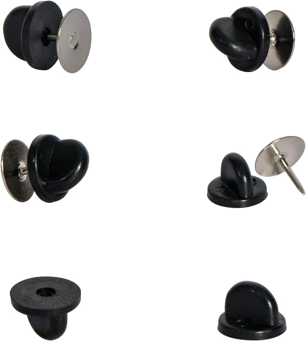 40 Pairs Rubber Pin Backs, 9mm×10mm Butterfly Clutch Backings, Craft Making Blank Pins Holder & Tie Tacks Keepers for Lapel Enamel Pins (40)