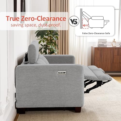 MCombo Zero Wall Hugger Power Loveseat Recliner Sofa - Image 4