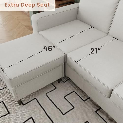 78" Green L Shaped Sectional Sofa Couch - Image 6