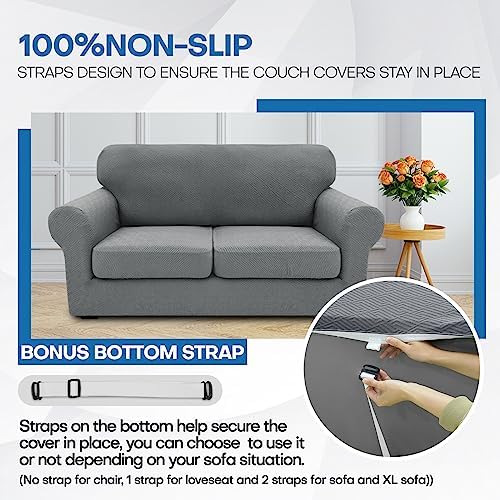 XINEAGE 2-Piece Stretch Armchair Sofa Cover, Washable Couch Covers - Image 6