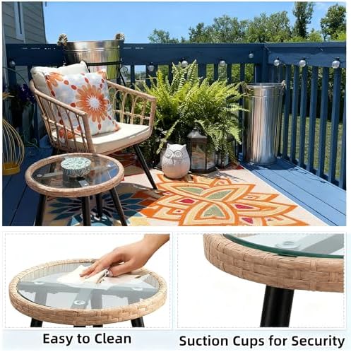 PORWEY 3 Piece Patio Bistro Set - Image 4