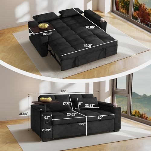 65'' Sleeper Sofa Pull Out Couches - Image 3