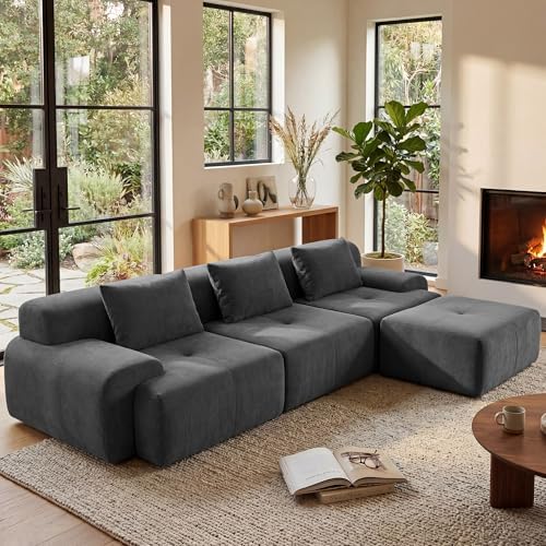 GRUSIGN 108'' Modular Boneless Sofa, Sectional Couch by GRUSIGN