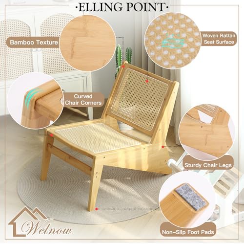 Welnow Mid Century Rattan Accent Chair - Image 4