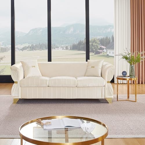 KEIKI 84" Luxury Oversized Velvet Chesterfield Sofa by KEIKI
