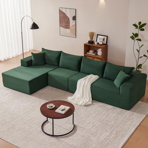 Mangodan 140” Cloud Sectional Couch, Modular Sectional Sofa - Image 2