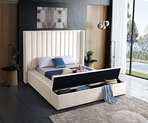 Meridian Furniture Kiki Collection Modern | Contemporary Velvet Upholsterd Bed - Image 5