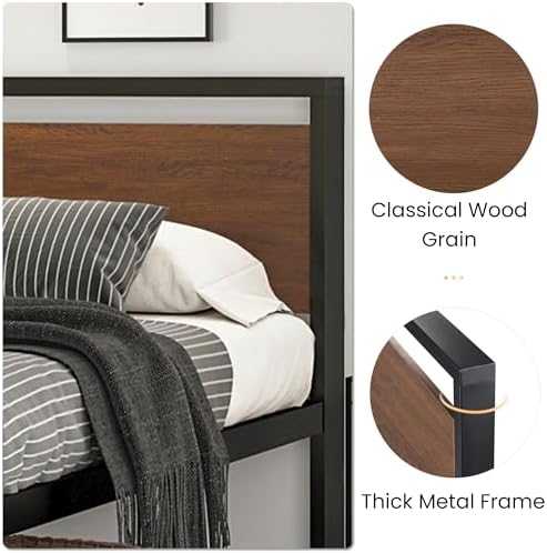 SHA CERLIN 14 Inch Full Size Metal Platform Bed Frame - Image 5