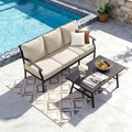 Kullavik 2 Piece Metal Outdoor Patio Furniture Set, Outdoor Sectional Sofa by KULLAVIK