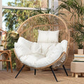 JAMFLY Egg Chair Wicker Outdoor Chairs, Patio Chair Oversized Lounger Chair by JAMFLY