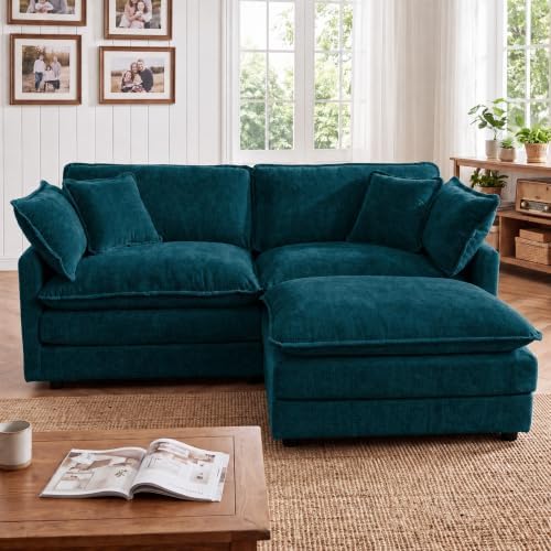 Tmsan 76.7" Blue Cloud Loveseat Sofa - Image 3