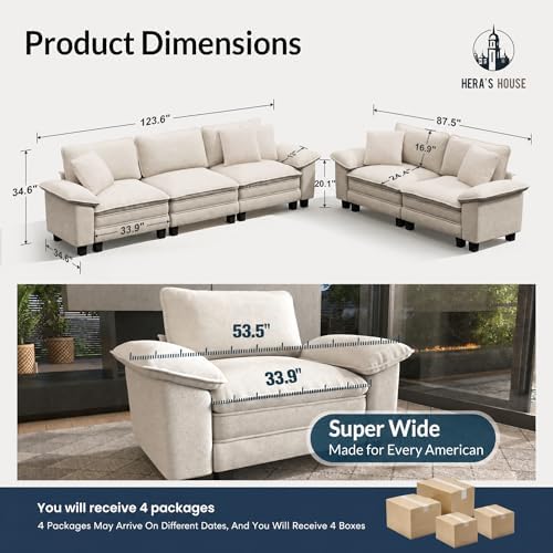 HERA'S HOUSE 2 Pieces Modular Loveseat Couch & 3-Seat Sectional Sofa Set - Image 2