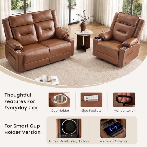 Manual Reclining Loveseat, 2-Seat Gravity Glide Recliner Couch - Image 4