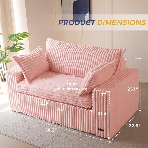 MAXYOYO Boneless Couch, 59-Inch Couch in a Box, Deep Loveseat - Image 2