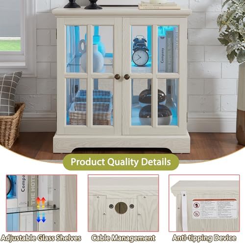 30" Glass Curio Display Storage Cabinet - Image 3