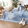 Bedsure Cooling Waffle Blanket for Hot Sleepers, Sky Blue, Oversized King by BEDSURE