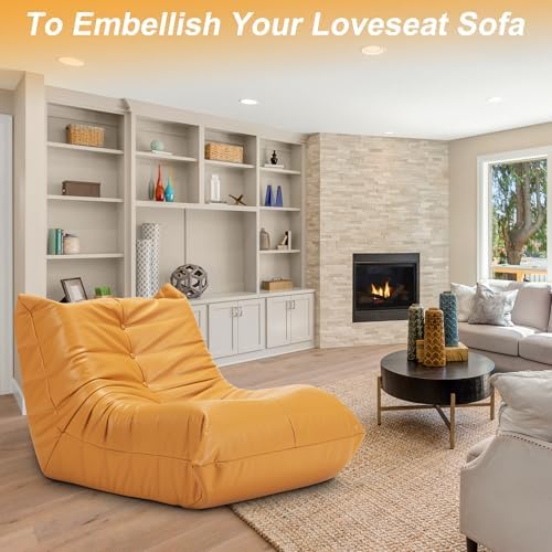 Hobestluk Bean Bag Chair Leather Togo Chair Memory Foam Living Room Adult - Image 6