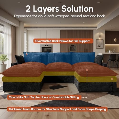 108" Oversize Modular Sectional Couch U Shaped - Image 4