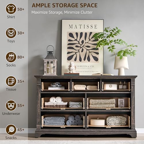 T4TREAM Rustic 7 Drawers Dresser - Image 4