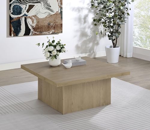 Coaster Devar 35.5-Inch Living Room Square Coffee Table, Latte 710918 - Image 2