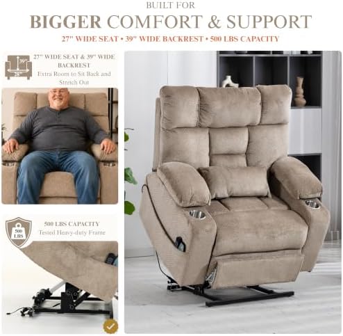 Heavy Duty 500 lbs Power Lift Recliner - Image 4
