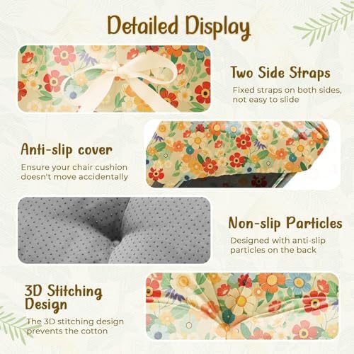 Outdoor Lounge Chair Cushions Set of 4 Waterproof 75.1 x 22.8 x 4.7" Daisy - Image 5