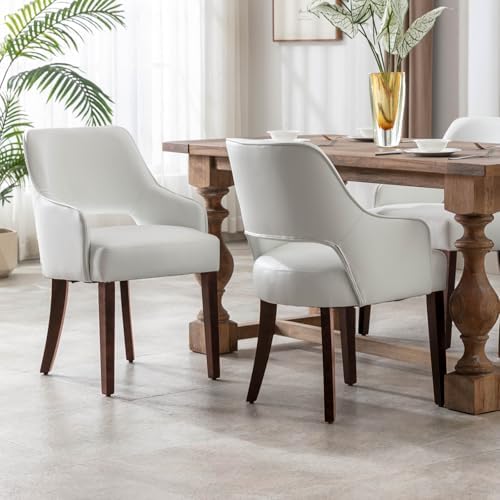 Faux Leather Upholstered Dining Chairs Set of 4 - Image 6