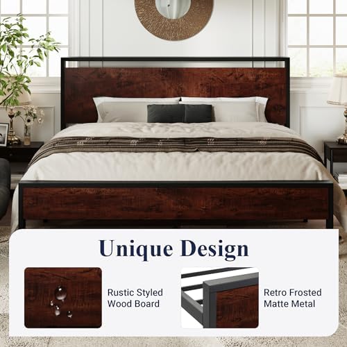 Allewie King Size Bed Frame, Heavy Duty 12 Metal Slats Support - Image 4