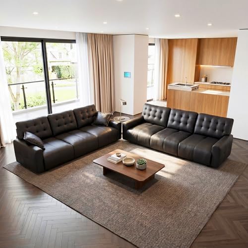 Oversized Sectional Leather Couch - Image 5