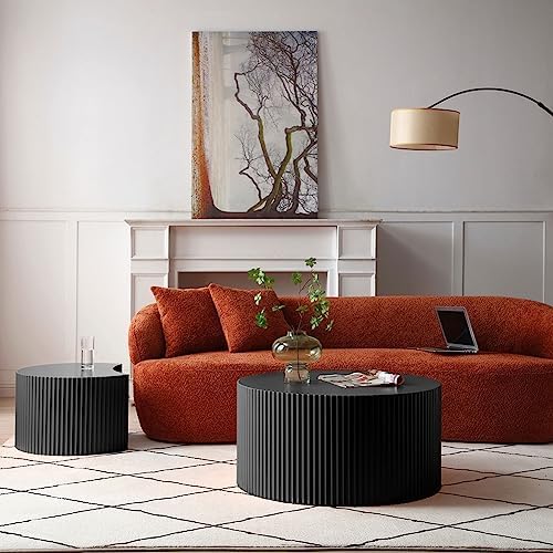 Round Coffee Table, Mid Century Table Coffee Living Room Modern Coffee Table - Image 4