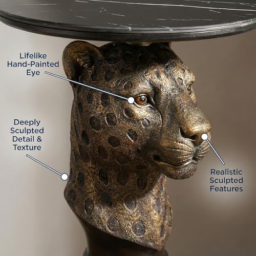 25" Luxury Leopard Head Side Table - Image 3
