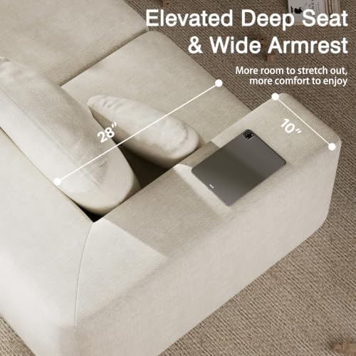 150" Oversized Boneless Couch for Living Room Modular Sectional Sofa - Image 5