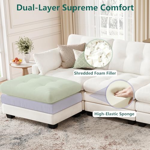 116.5" Modular Sectional Cloud Couch, U Shaped Tufted Sofa - Image 4