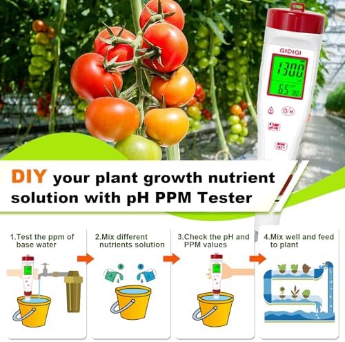 pH Meter for Hydroponic Water, Digital EC ppm Tester for Nutrients - Image 3