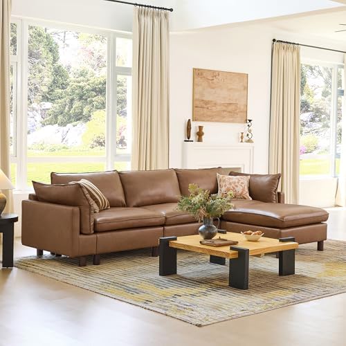 CHITA 92" Genuine Leather Sofa, Large Sectional Couches, 2 Seater - Image 4