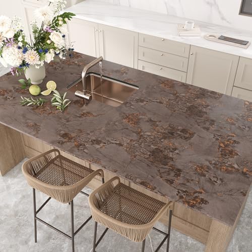 VEELIKE Thick Metallic Brown Marble Contact Paper - Image 4