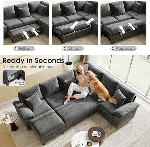 107.8" Modular Sectional Sleeper Sofa - Image 6