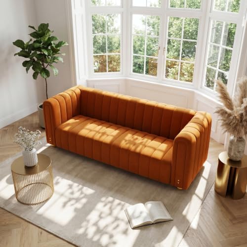 81" Velvet Sofa Mid Century Modern Couch - Image 5
