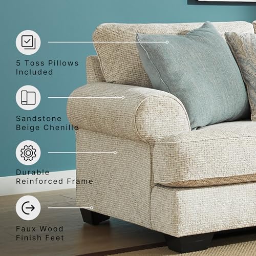 Signature Design by Ashley Monaghan Loveseat, Deep Seat Sofa Couch - Image 4